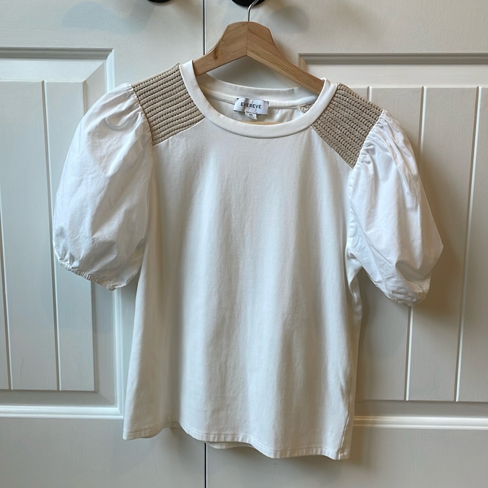 [Evereve] Short Sleeve Puff Blouse
